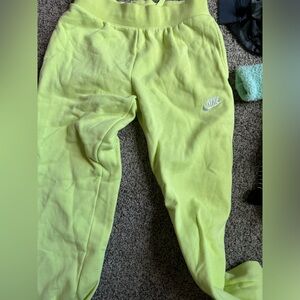 women’s fleece nike lime green sweats